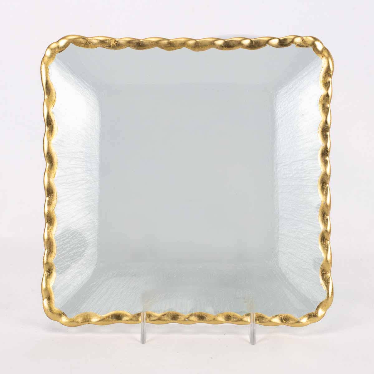 Latouche Square Serving Tray Clear/Gold 8.75x8.75