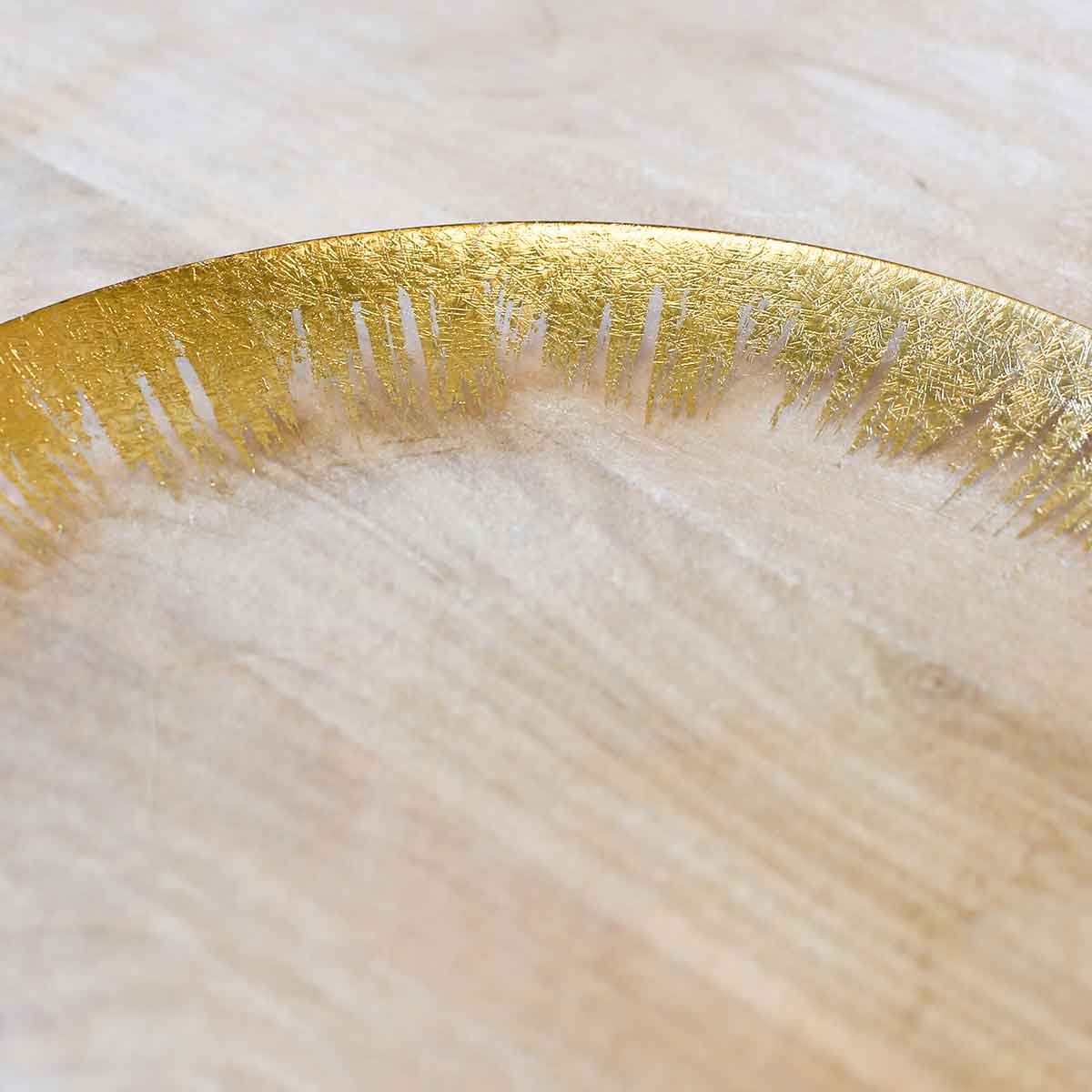 Naples Glass Platter Clear/Gold 14.25x1x14.25