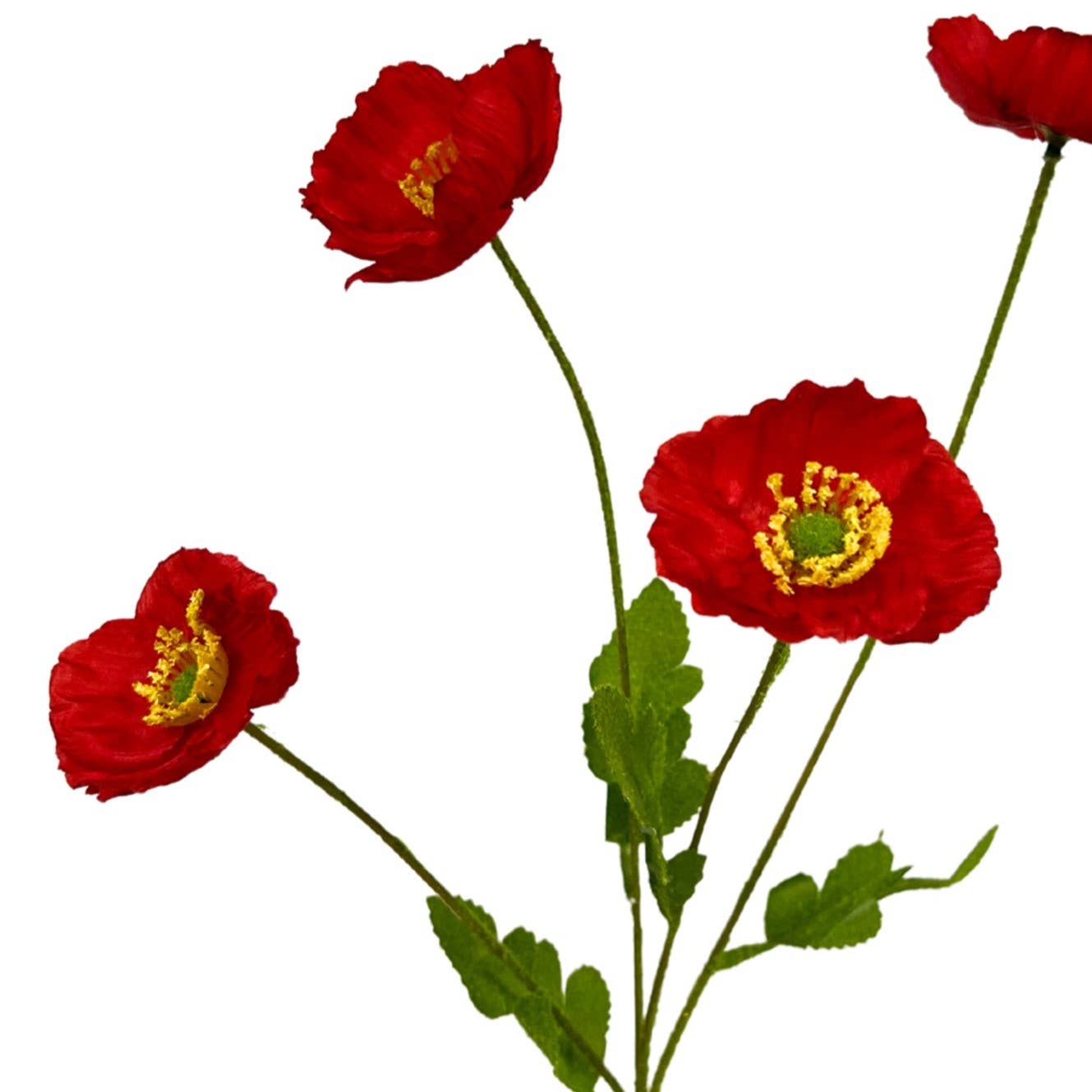 Flowering Fields Mini Poppy Spray - Red - 23.5”