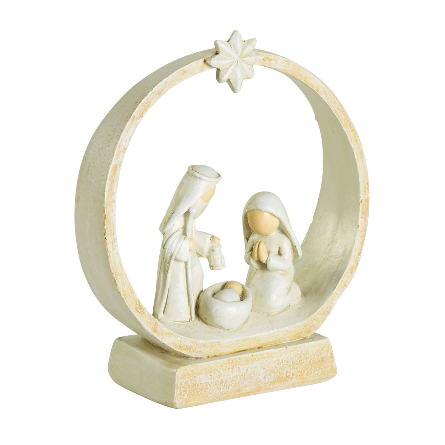 1-Piece Holy Family In Creche 4.625in