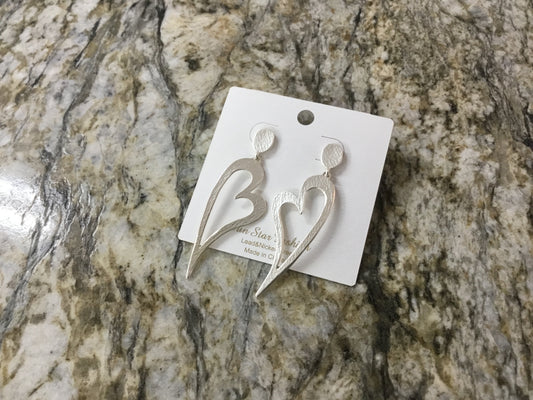 Hammered Heart Earring