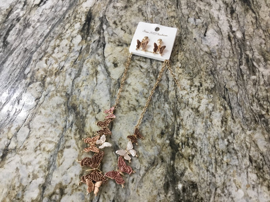 Butterfly Necklace & Earring Set