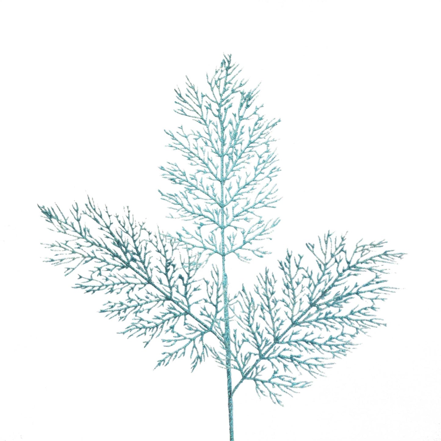 Glamorous Glittered Cedar Christmas Spray Light Aqua 31.75”