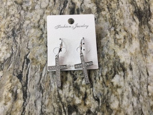 Silver Cross Earrings