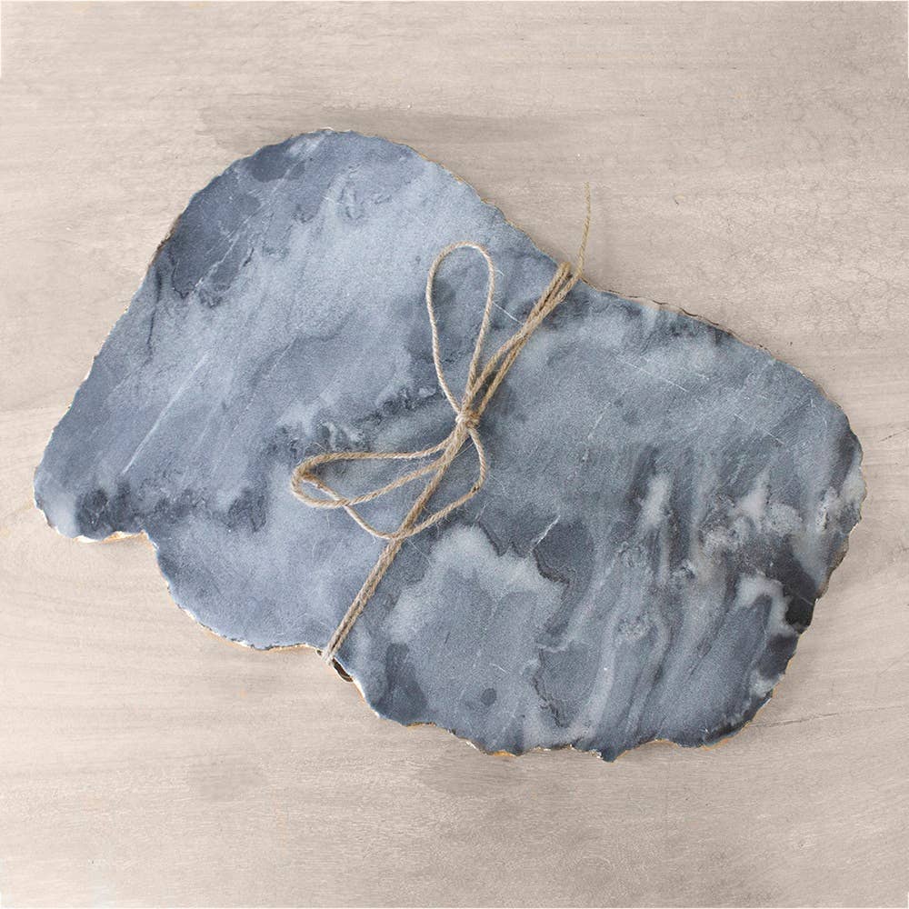 Metz Marble Serving Board Gray/Gold 15x9.5x.5