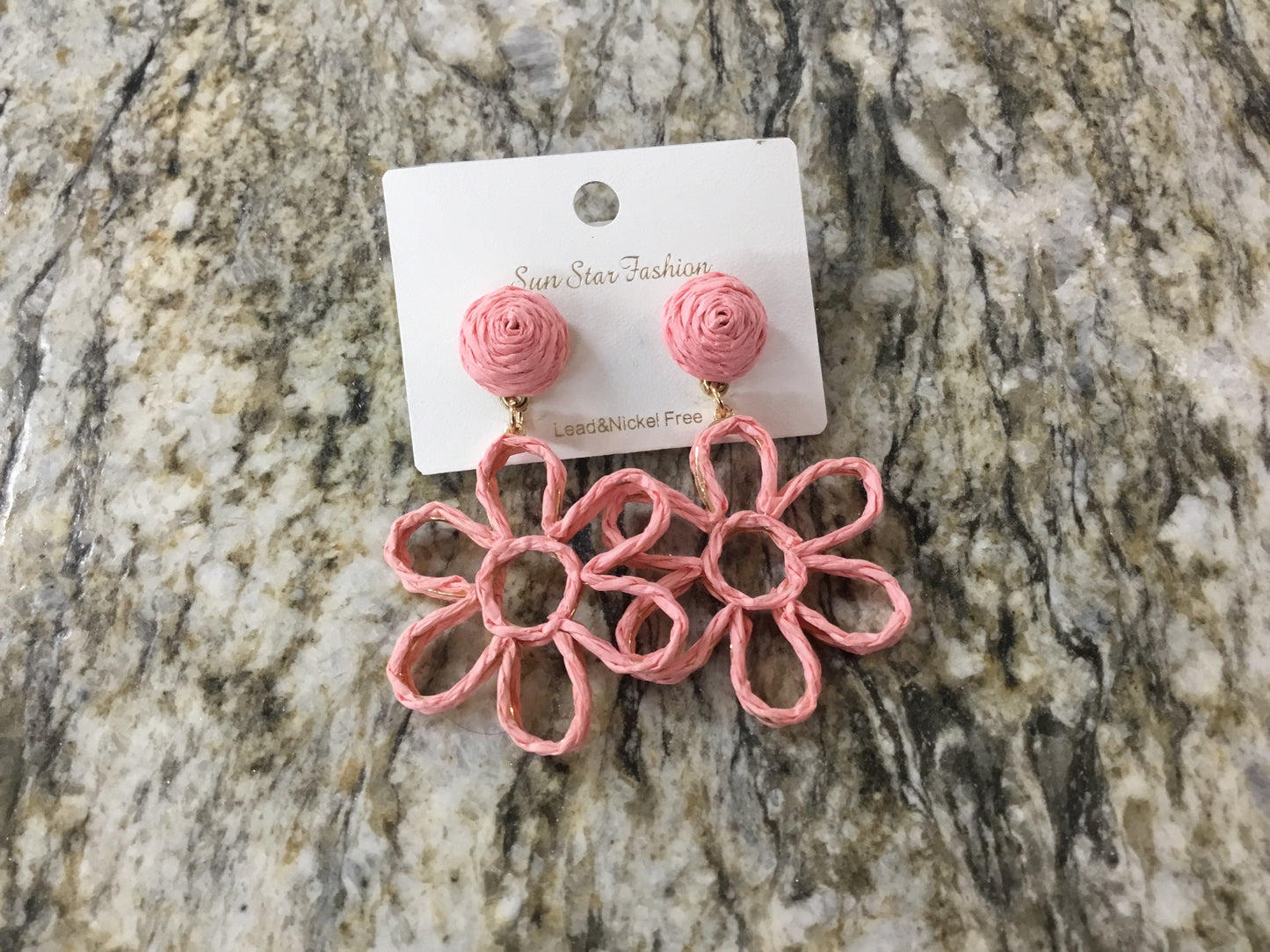 Straw Flower Earrings