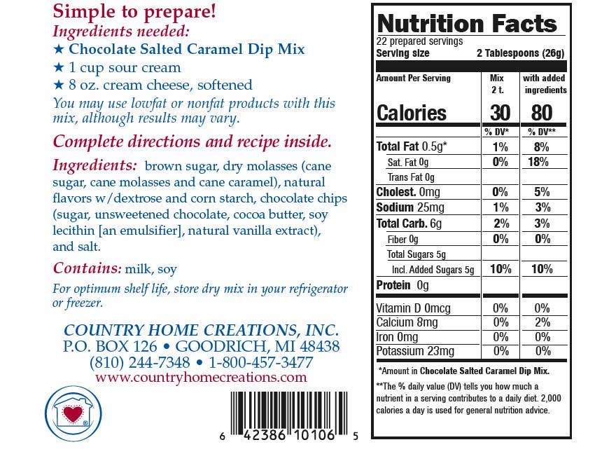 Chocolate Salted Caramel Dip Mix