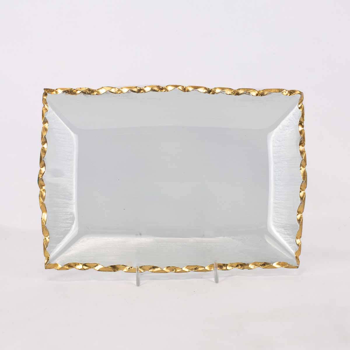 Seward Rectangle Serving Tray Clear/Gold 11x7.75