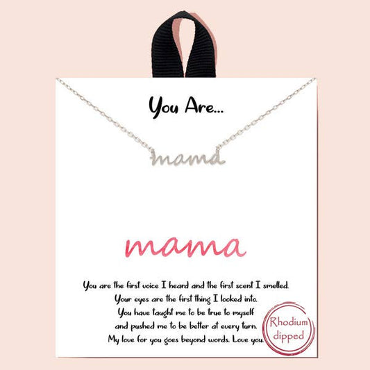 MAMA script necklace: Silver