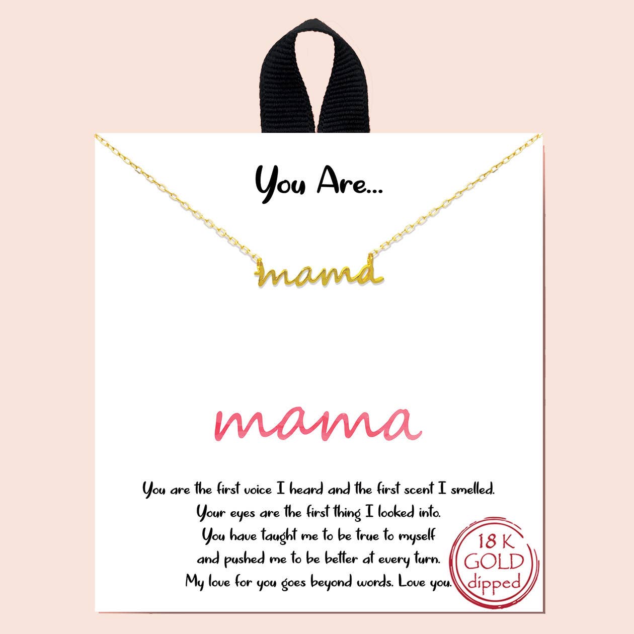 MAMA script necklace: Gold