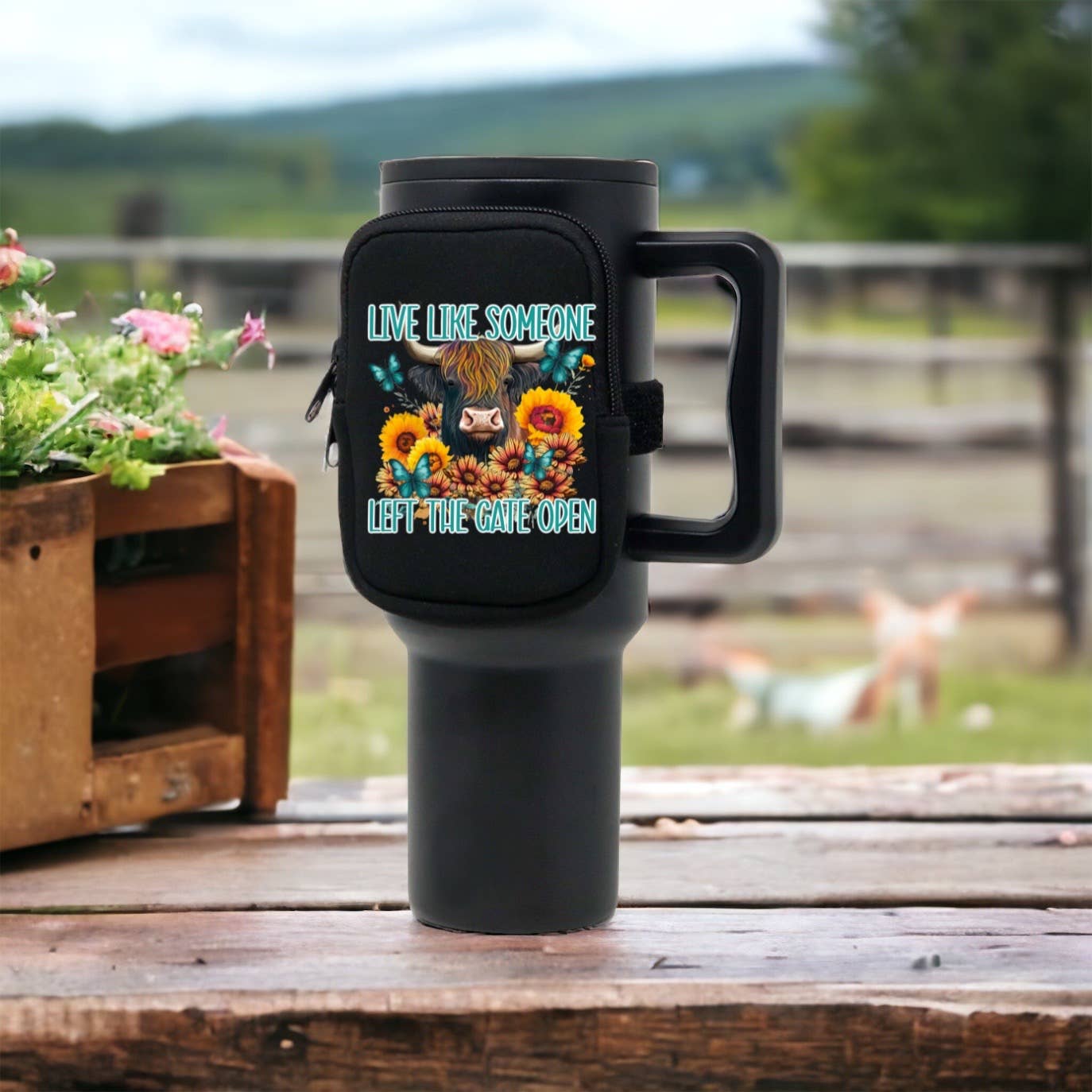 Country Tumbler Bag | Live Like Someone Left Gate Open