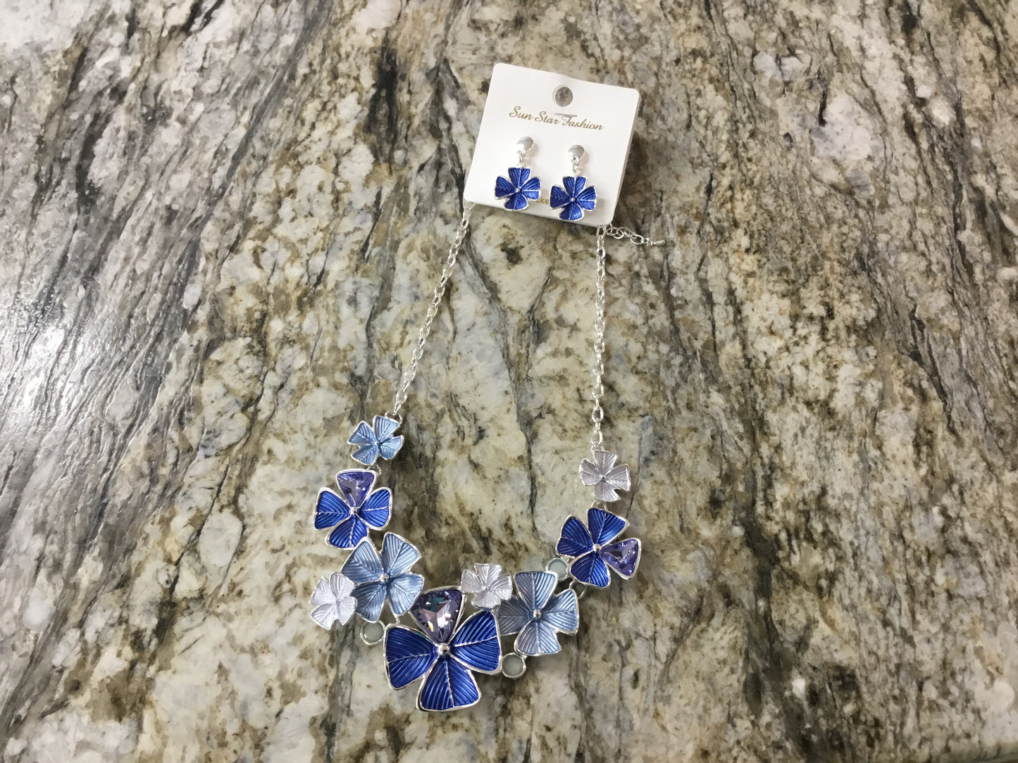 Hibiscus Flower Necklace & Earring Set