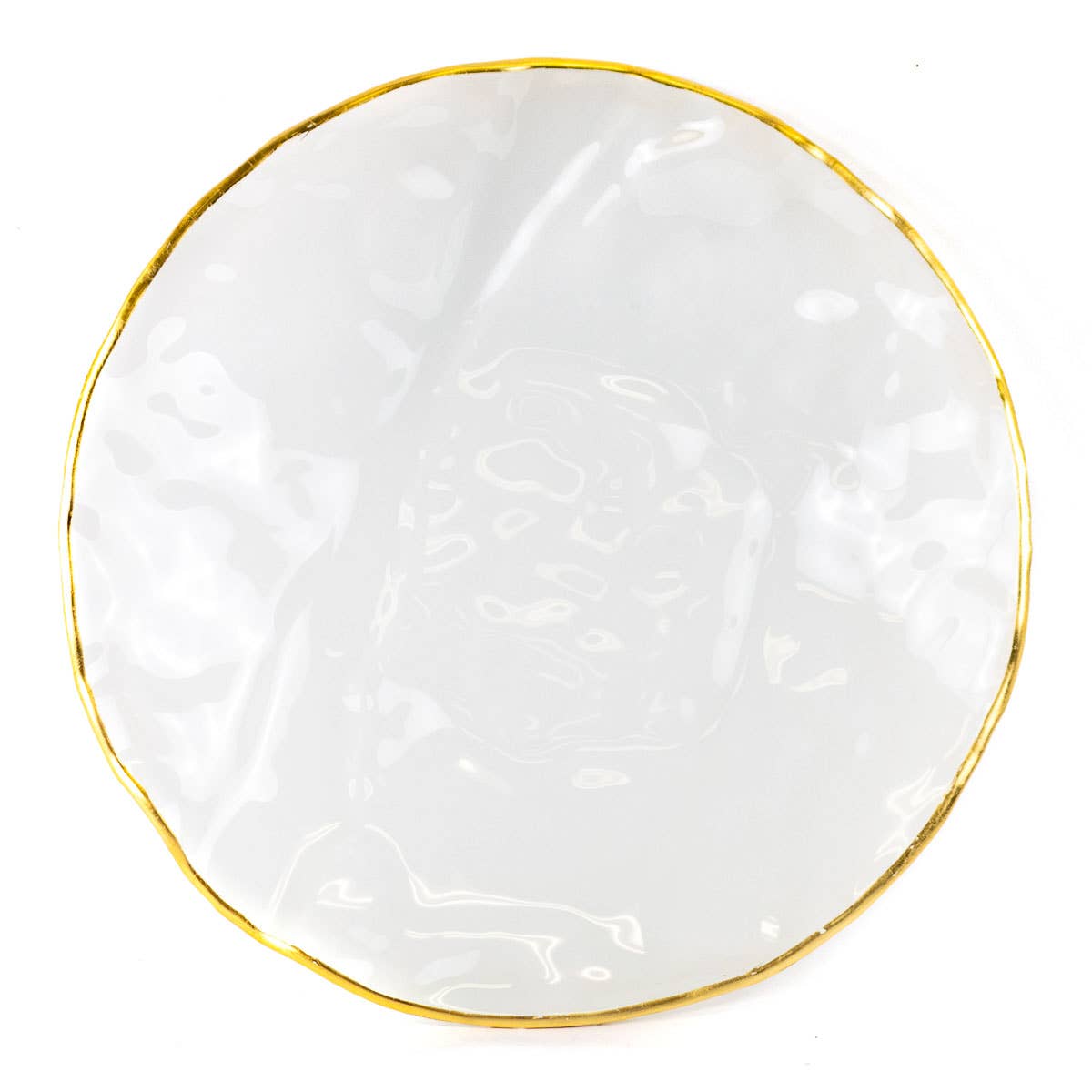 Preston Ripple Serving Plate Frosted/Gold 13.25x13.25