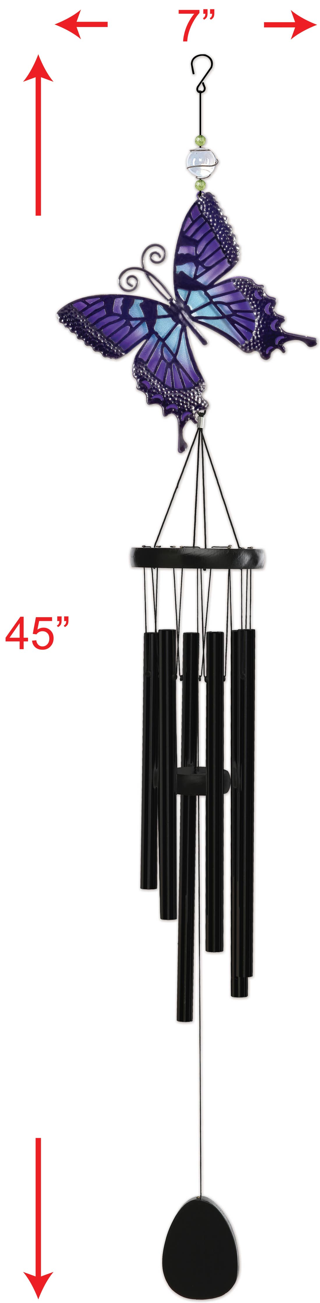 45" Purple Butterfly Wind Chimes Garden Decor -  94890