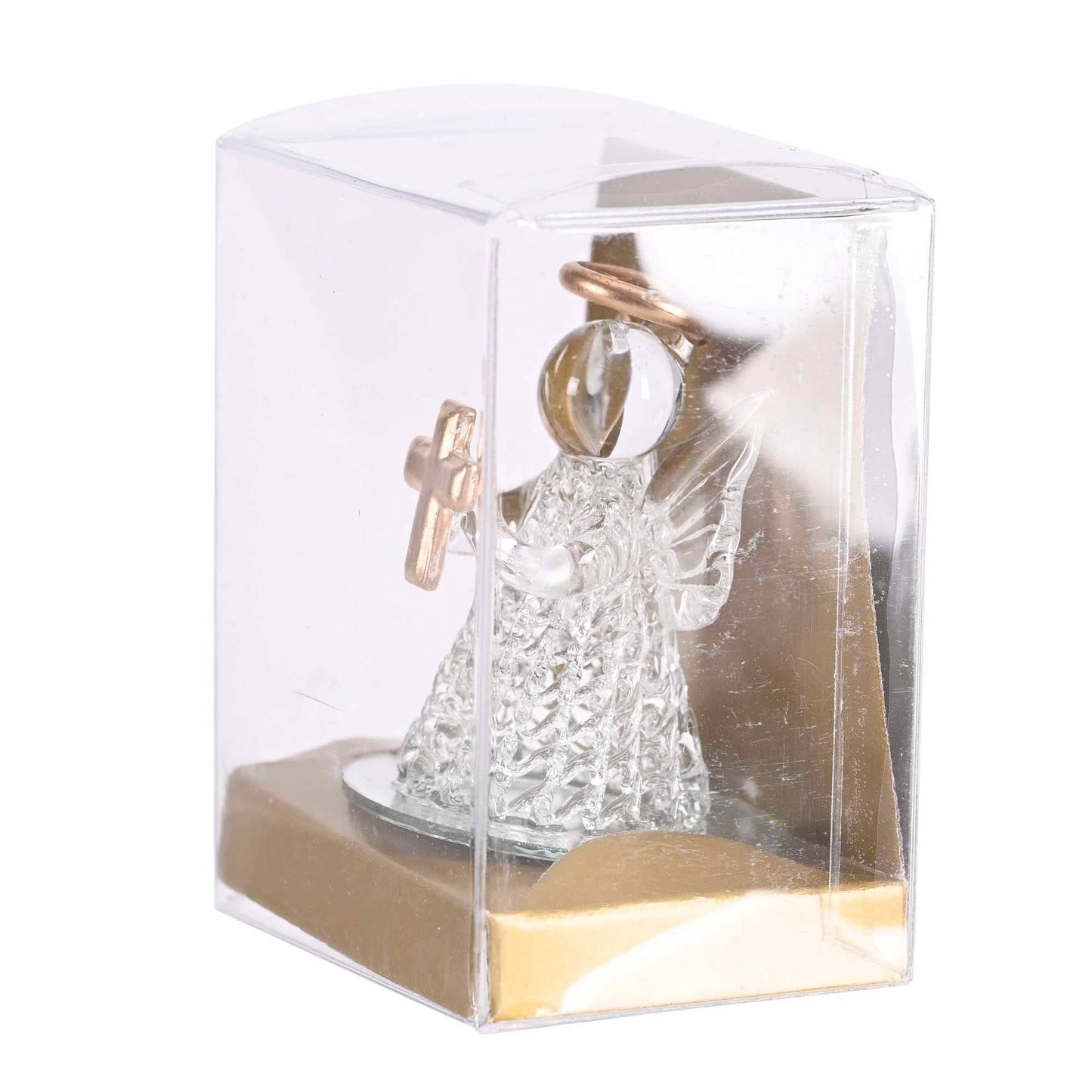 Tabletop Decor Angel Gold Cross Glass 3H