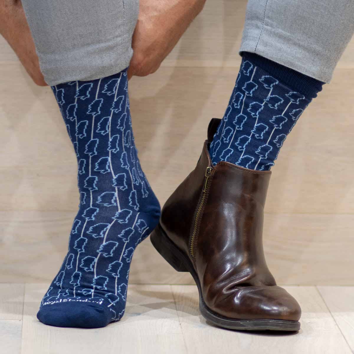 Men's Mississippi Socks Navy One Size Bloomin' Hills Farm & Flowers Men's Mississippi Socks Navy One Size Bloomin' Hills Farm & Flowers