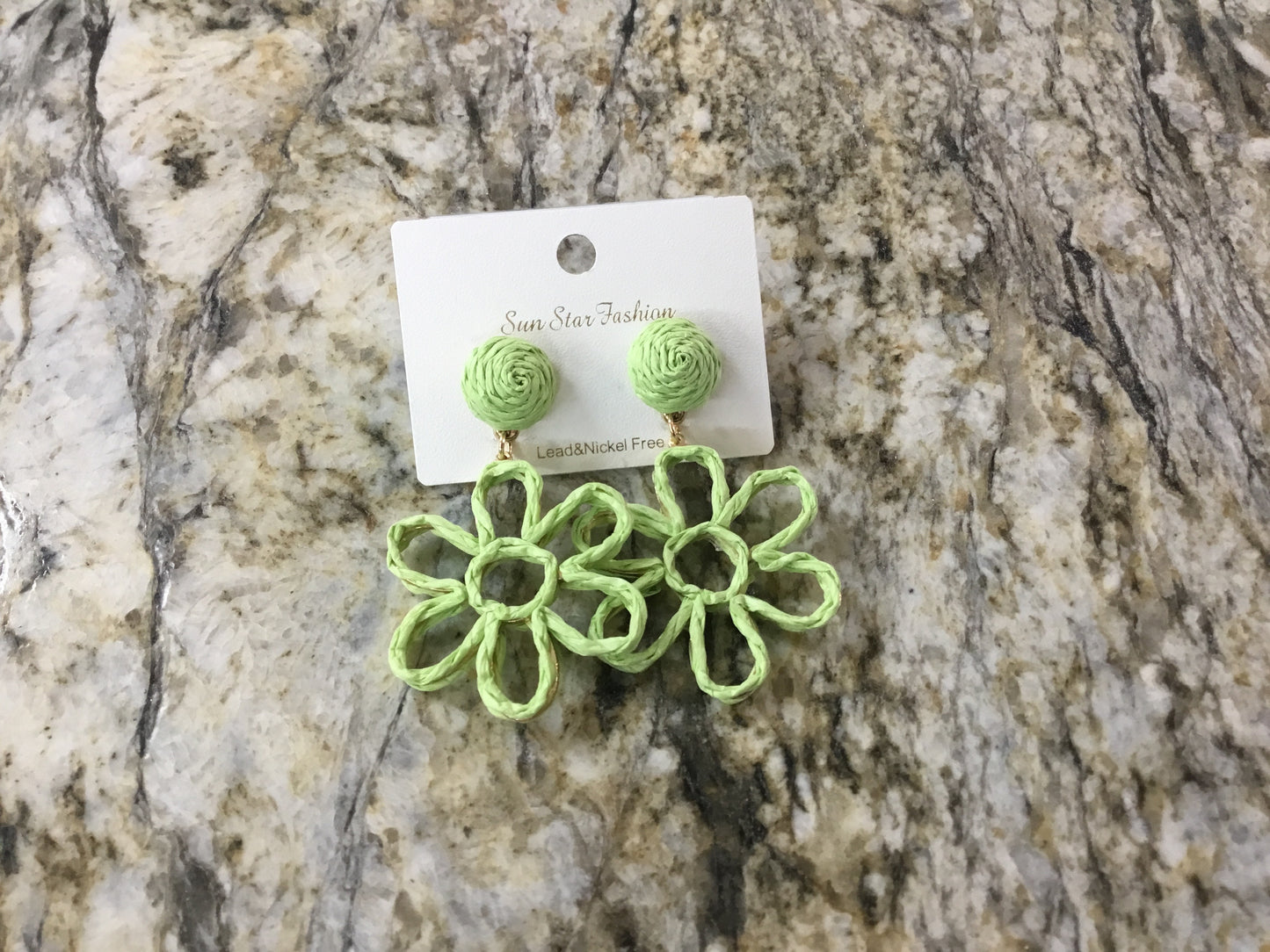 Straw Flower Earrings