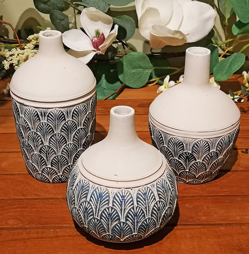 Blue & White Nesting Vase Set of 3