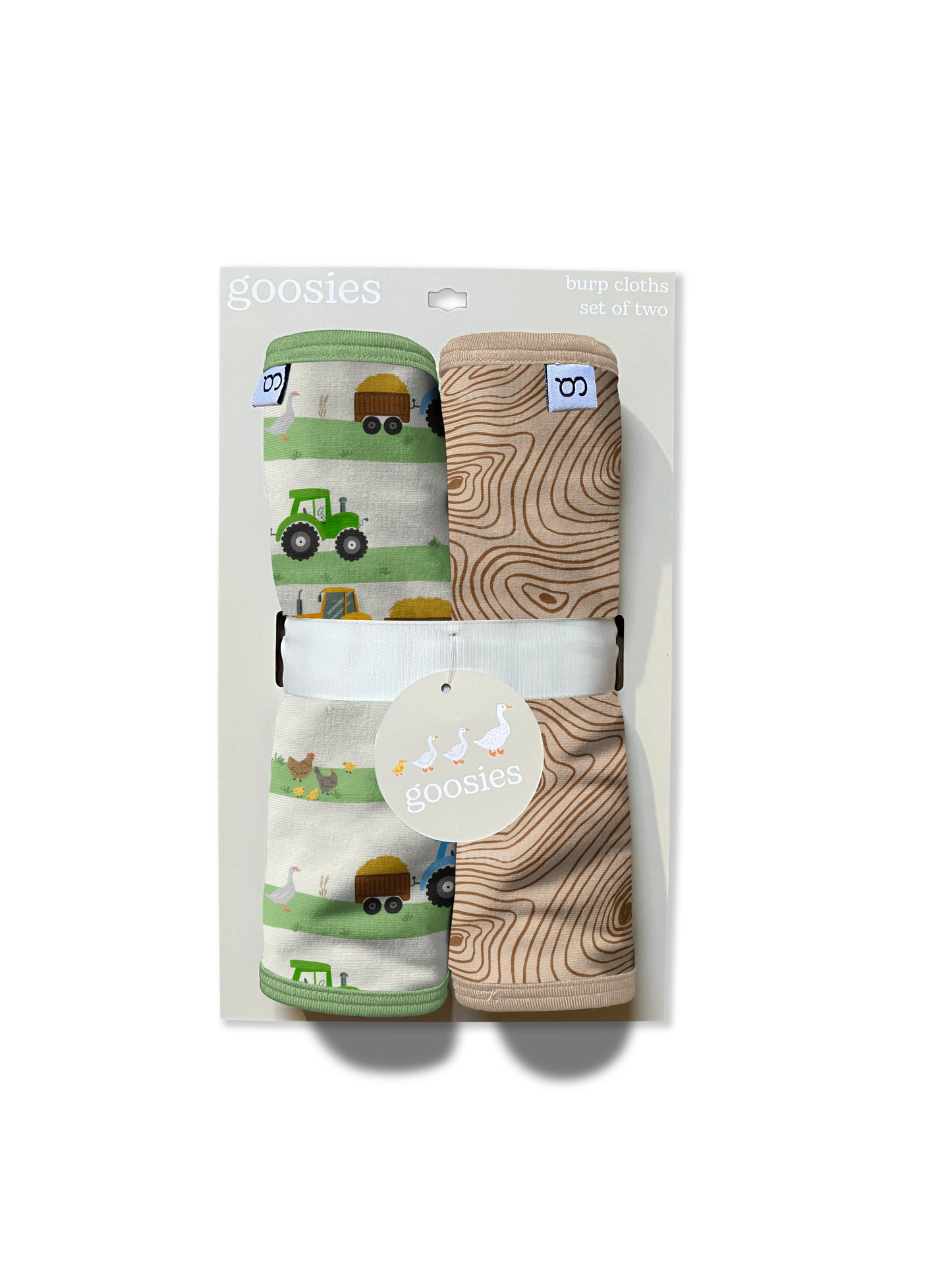 Baby Burp Cloth Set - Farm Stripes