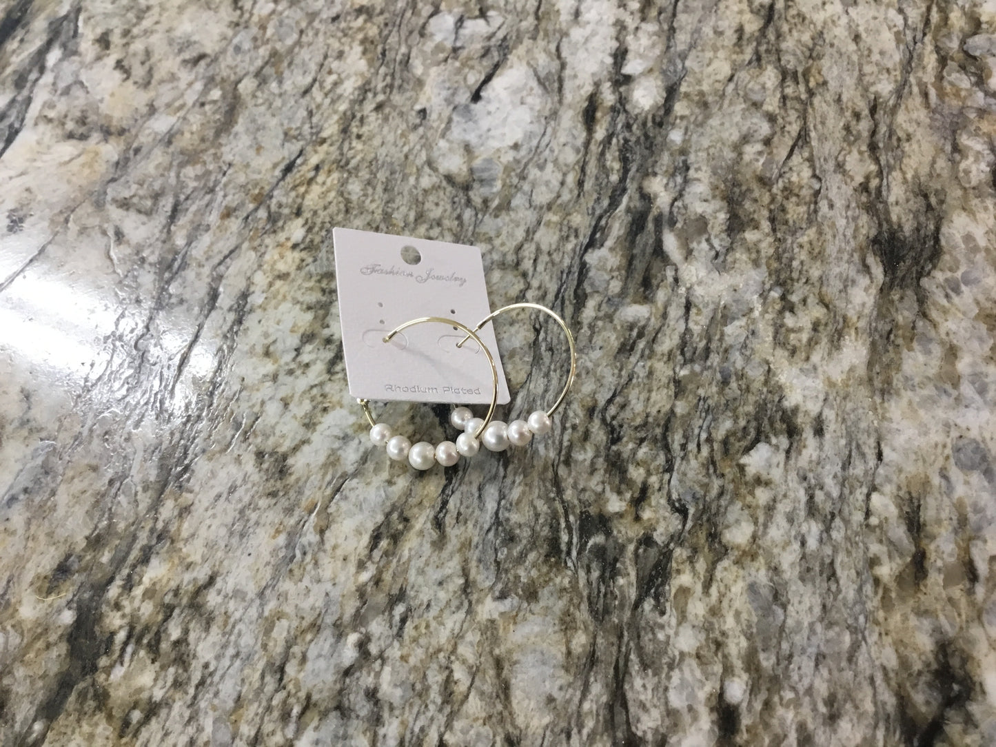 Gold Hoop w/ Pearls Earrings