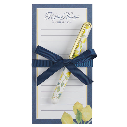 Rejoice Always Magnetic Notepad w/ pen