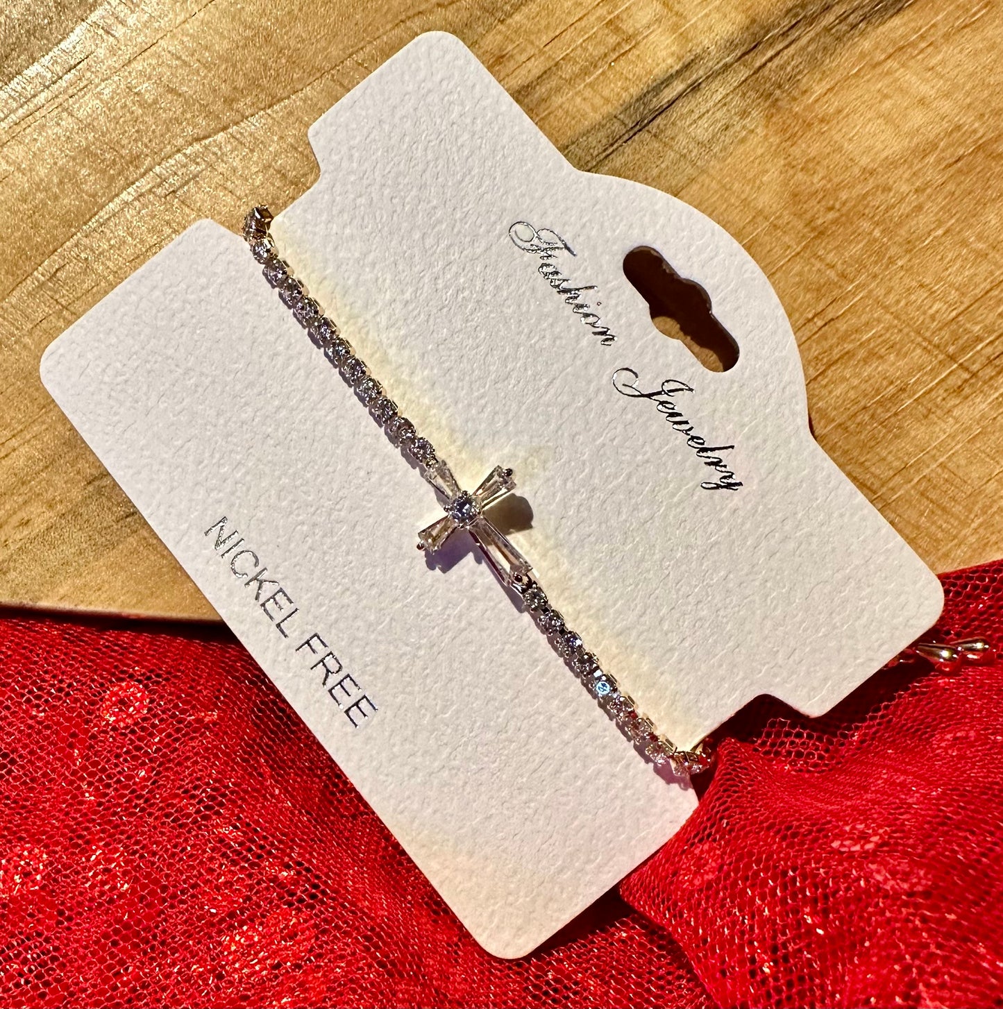 Clear Cross Bracelet