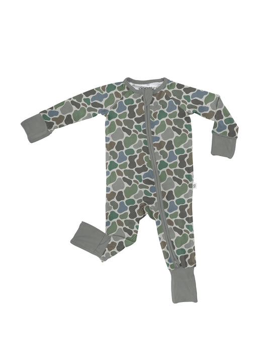 Baby Long Sleeve Zip Pj's - Camo 3-6mo