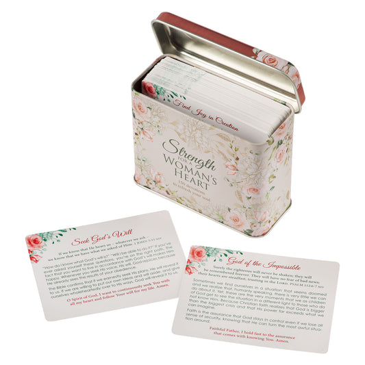 Strength for a Women's Hearts Devotional Cards w/ Tin