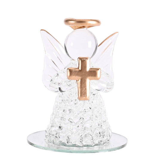 Tabletop Decor Angel Gold Cross Glass 3H