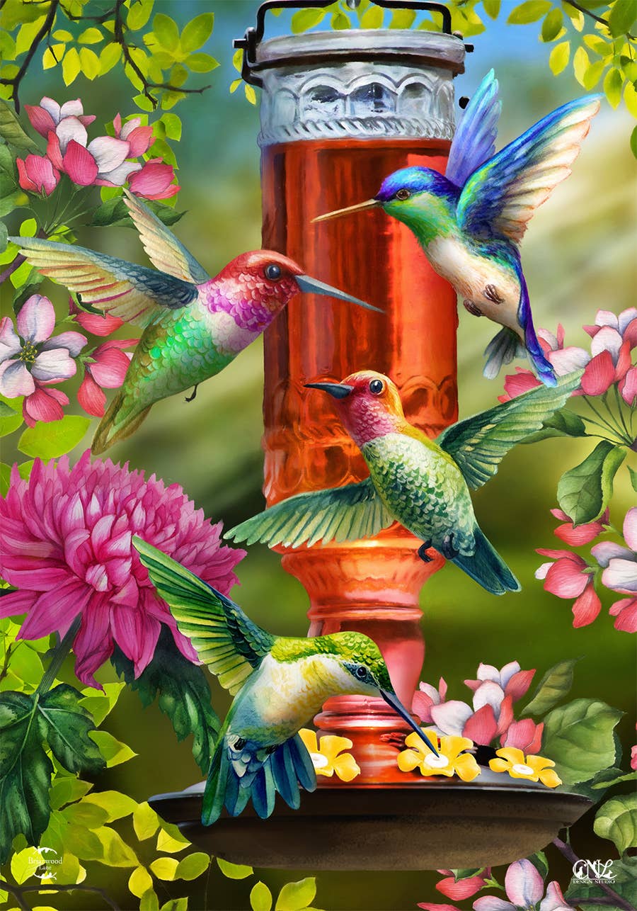 Hummingbird Feeder Spring Garden Flag