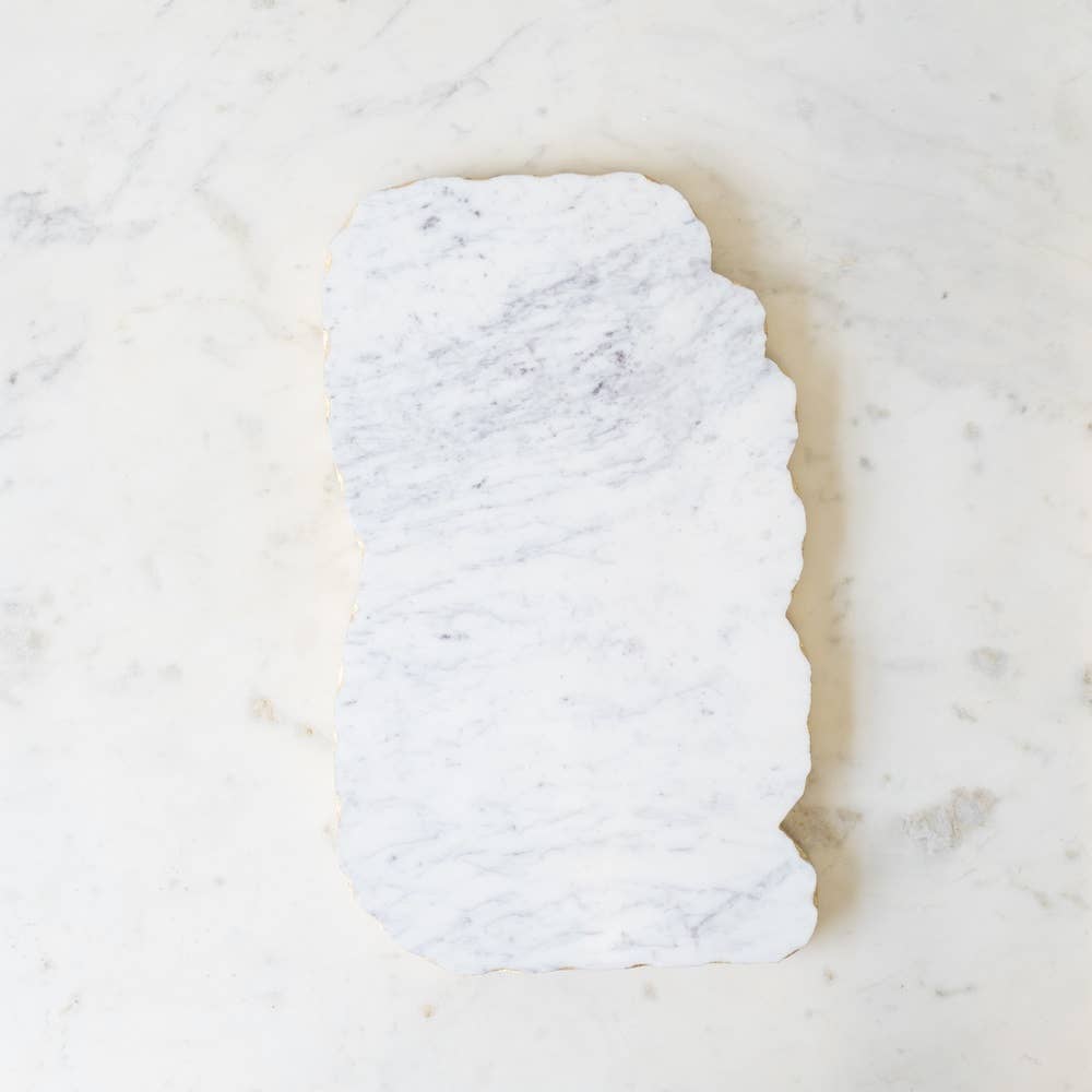 Metz Marble Serving Board White/Gold 15x9.5 x.5