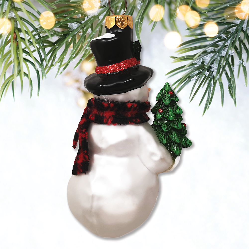 Comfy Snowman and Radiant Christmas Blown Glass Ornament