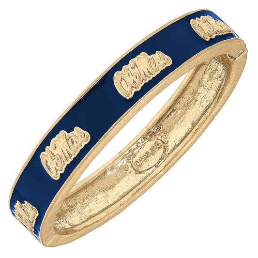 Ole Miss Rebels Enamel Logo Hinge Bangle: Navy