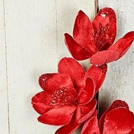 ISB79732- 24in Velvet American Magnolia Spray-RED