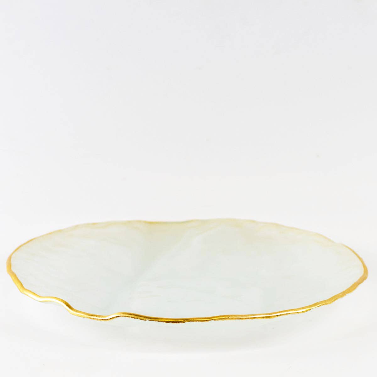 Preston Ripple Serving Plate Frosted/Gold 13.25x13.25