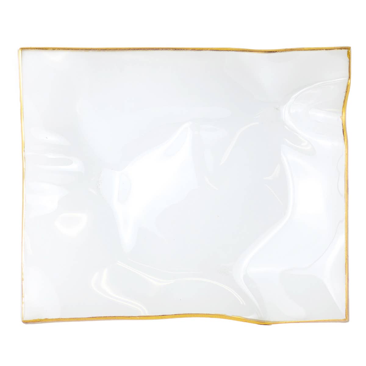 Parkland Ripple Serving Platter Frosted/Gold 11.5x9.5
