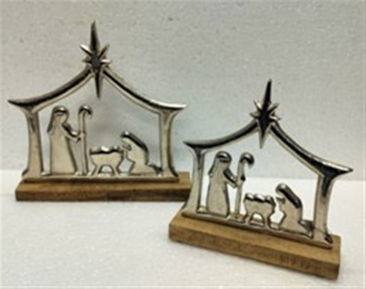 Wooden Nativity w/Star
