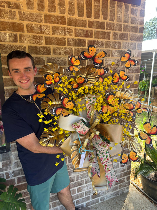 Butterfly & Monstera Wreath