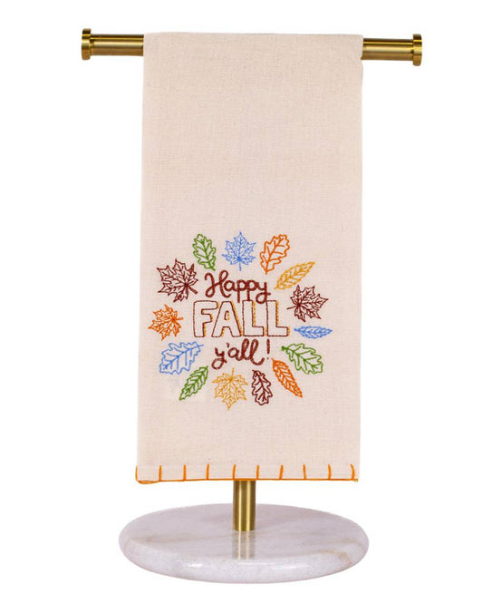 Happy Fall Y'all Hand Towel   Cream/Multi   20x28