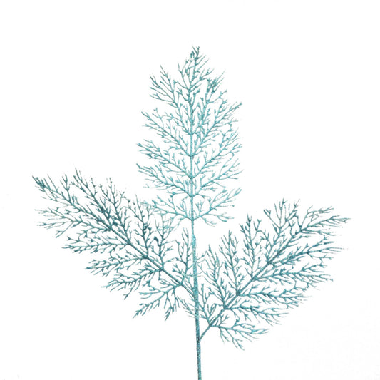 Glamorous Glittered Cedar Christmas Spray Light Aqua 31.75”