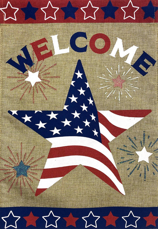 American Star Burlap Garden Flag