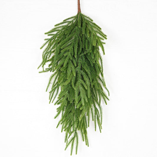 31852-28inLx14inW Teardrop-Soft touch Evergreen Norfolk Pine