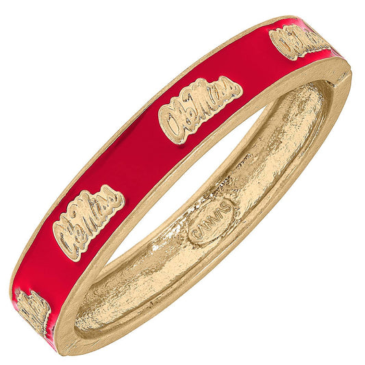 Ole Miss Rebels Enamel Logo Hinge Bangle: Red