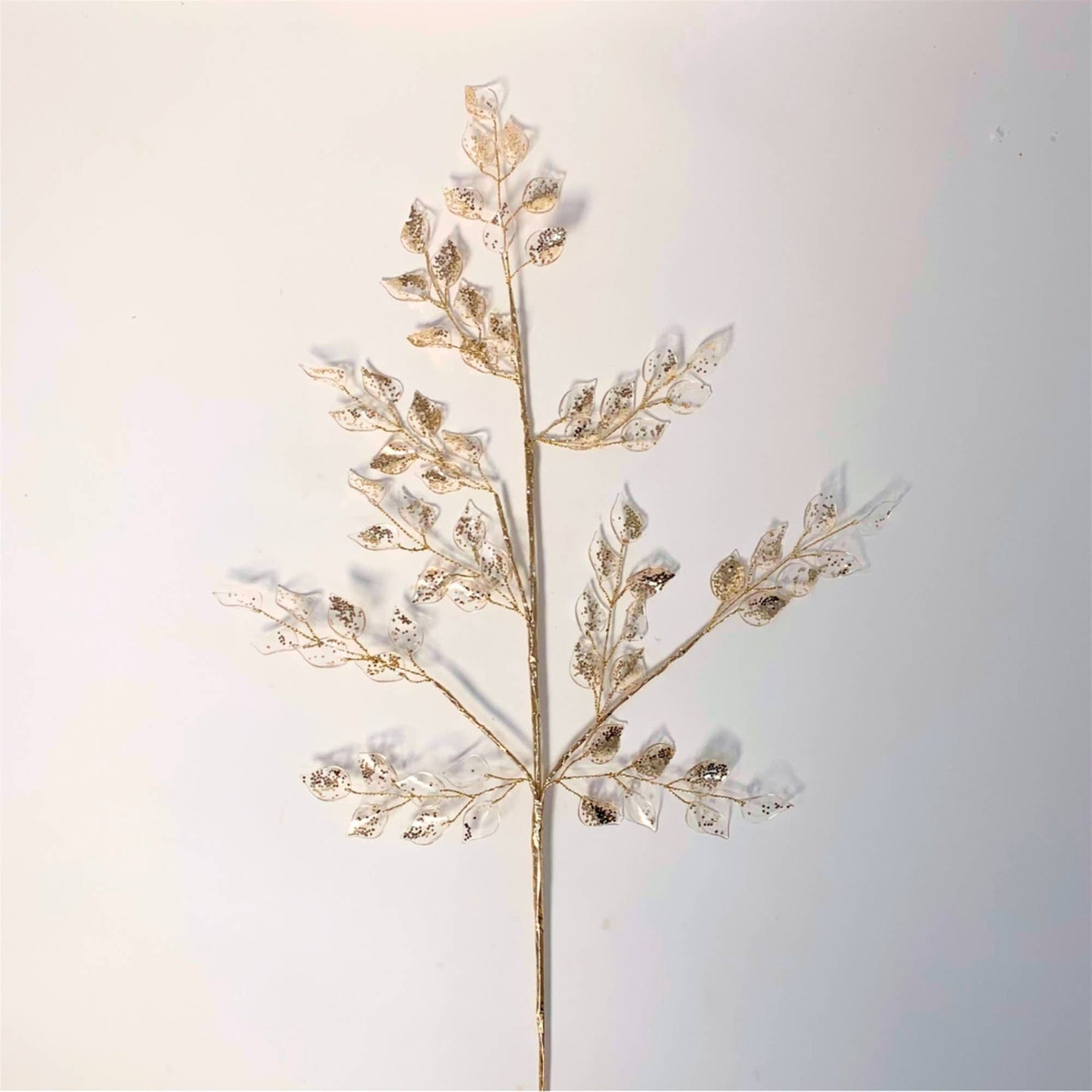 ELEVATED ACRYLIC CLEAR LEAF GLITZ SPRAY - CHAMPAGNE 20.5"