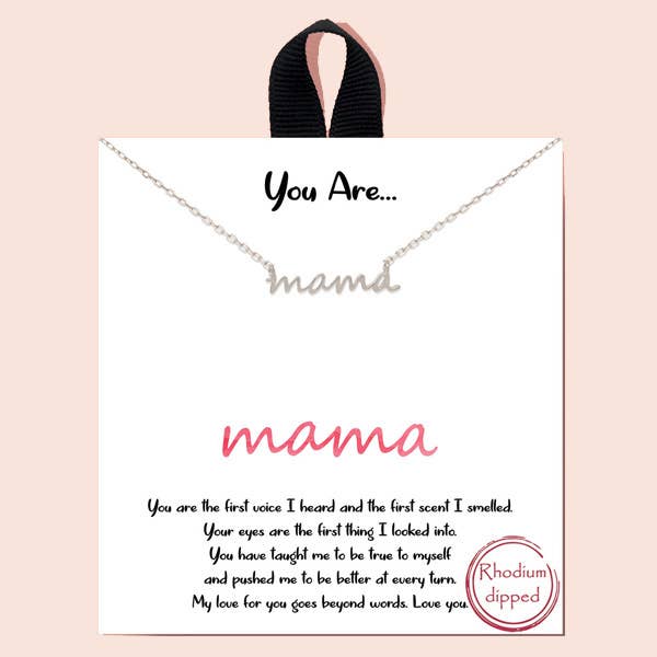MAMA script necklace: Silver