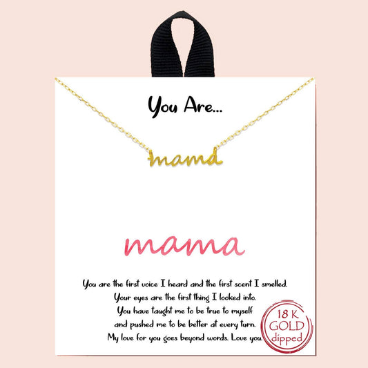 MAMA script necklace: Gold