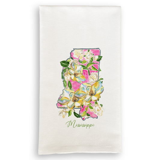 State of Mississippi Floral Dish Towel