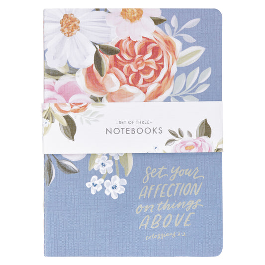 Blue Floral Notebook Set