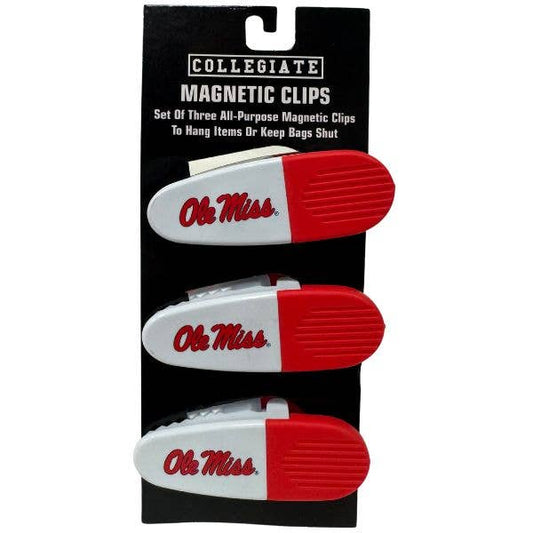Ole Miss - Set Of Three Magnetic Fridge/Chip Clips