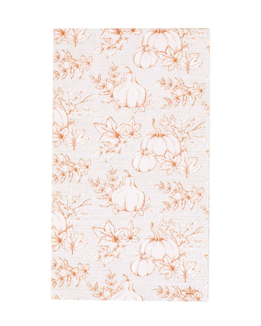 Harvest Toile Guest Napkins   Cream/Sheepskin   4.25x7.75